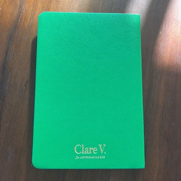 Clare V. For Anthropologie Green Stripe Monogram H Notebook NEW - Picture 8 of 11